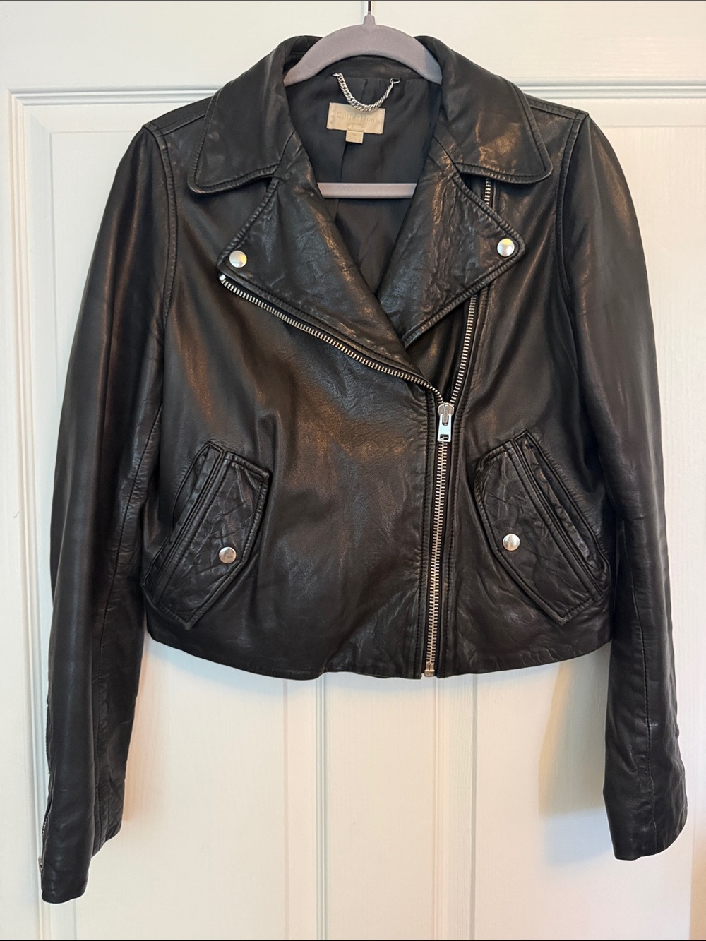 J. Crew Black Leather Moto Jacket - Women